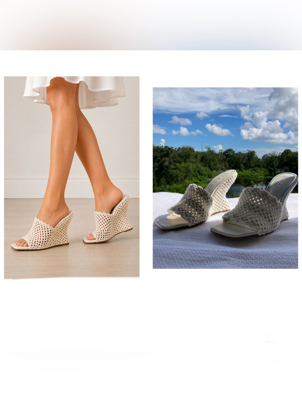 Gianni Bini Regina Crochet Wedge Mules – Size 9.5